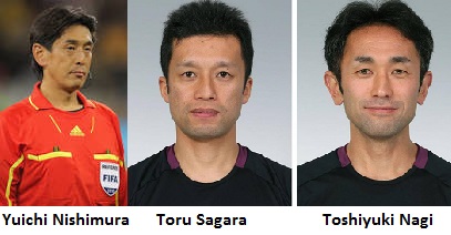 (De G à droite) Yuichi Nishimura et assistants Toru Sagara et  Toshiyuki Nagi 