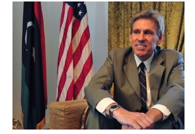 L'ambassadeur américain Christopher Stevens, à son domicile à Tripoli, le 28 juin 2012.